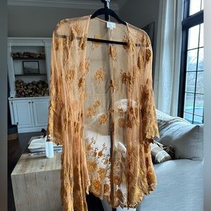 Lace kimono /swim cover up medium